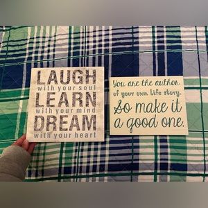 Wooden inspirational signs